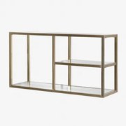 Wandplank Van Glas En Staal Amelia Mat Goud - Sklum