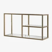 Wandplank Van Glas En Staal Amelia Mat Goud - Sklum