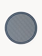 Ronde outdoor dubbelzijdig vloerkleed Reddy met ruitjesmotief