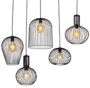 Set van 5 Design hanglampen zwart - Wires Design E27 Binnenverlichting Lamp