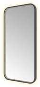 Hotbath &More Soft Square rechthoekige spiegel 50x100cm geborsteld zwart PVD