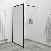 Marenza Bellini Inloopdouche - 140x200cm - veiligheidsglas - mat glas - frame rondom - anti kalk - mat zwart Mirrors-140B/NFF/F