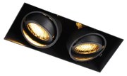 Inbouwspot zwart draai- en kantelbaar Trimless 2-lichts - Oneon Honey Modern GU10 Binnenverlichting Lamp