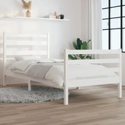 vidaXL Bedframe massief grenenhout wit 90x200 cm