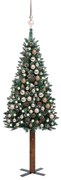 vidaXL Kerstboom met LED's en kerstballen smal 210 cm groen