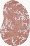 Wasbaar jacquard in- & outdoor vloerkleed Sakura in organische vorm