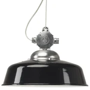 Hanglamp aan ketting Detroit Industrie aluminium met Zwarte deksel