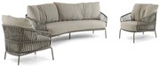 Stoel en Bank Loungeset 5 personen Aluminium/rope Taupe  4 Seasons Outdoor Capalbio