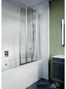 Crosswater Kai badwand 82x150.2cm 4 vouwwanden rechts 4mm helder veiligheidsglas aluminium zilver KLFBSSC0800R