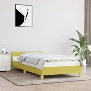 vidaXL Bedframe met hoofdbord stof groen 90x190 cm