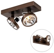 Design Spot / Opbouwspot / Plafondspot donkerbrons 2-lichts draai en kantelbaar - Go Design G9 Binnenverlichting Lamp