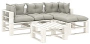 vidaXL 5-delige Loungeset met taupe kussens pallet hout