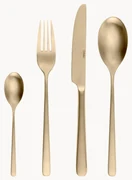 Mat geborstelde bestekset Anemone, 4 personen (set van 16)