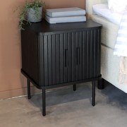 Zwart Eiken Nachtkastje - 45x40x55cm.