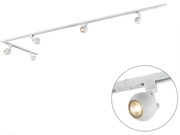 Modern railsysteem met 5 Spot / Opbouwspot / Plafondspots wit 1-fase - Iconic Gissi Modern GU10 Binnenverlichting Lamp