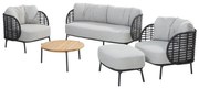 Fabrice stoel bank loungeset 5 delig antraciet rope 4 Seasons Outdoor