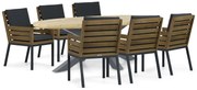 Tuinset 6 personen 240 cm Aluminium/teak Old teak greywash Lifestyle Garden Furniture Dakota/Diogo