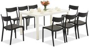 King/Provence wit en antraciet tuinmeubelset voor 8 personen Bica