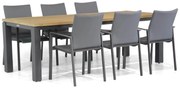 Tuinset 6 personen 230 cm Aluminium/textileen Grijs Lifestyle Garden Furniture Rome/Veneto