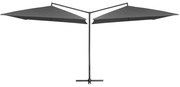 vidaXL Parasol dubbel met stalen paal 250x250 cm antraciet