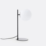 Tafellamp in metaal en opaline glas, Atea