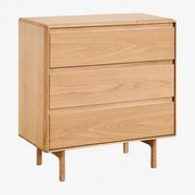 3-laden Commode 80x40 Cm In Treveris Hout Eikenhout - Sklum