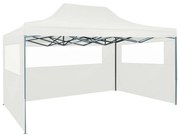 vidaXL Partytent met 3 zijwanden inklapbaar 3x4,5 m wit