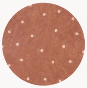 Handgetuft rond vloerkleed Dot met hoog-laag effect, wasbaar