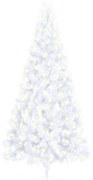 vidaXL Kunstkerstboom met LED's en standaard half 180 cm PVC wit