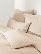 Flanellen dekbedovertrek Javon met fijne strepen