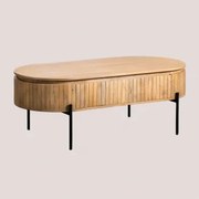 Ovalen Salontafel 130x65 Cm Van Mangohout Analis Natuurlijk Hout - Sklum