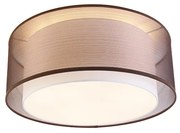 Stoffen Moderne plafonnière bruin met wit 50 cm 3-lichts - Drum Duo Modern E14 cilinder / rond Binnenverlichting Lamp