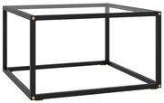 vidaXL Salontafel met gehard glas 60x60x35 cm zwart