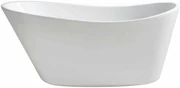 Saqu Spa Curved vrijstaand bad 150x72cm glans wit acryl incl. afvoerplug chroom