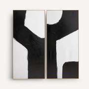 Set van twee handgeschilderde canvassen, Dopio