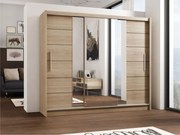 Kledingkast Honolulu 119, Sonoma eik, 215x250x61cm, 227 kg, Kledingkast deuren: Schuivend, Aantal planken: 8, Aantal planken: 8
