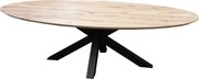 Eettafel ovaal eiken onbehandeld - 240 x 120 x 78 cm - Bladdikte 5,5 cm - Matrixpoot
