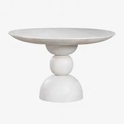 Mangohouten Eettafel (ø120 Cm) Betsabe Wit Hout - Sklum