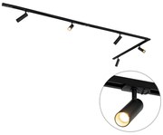 Modern railsysteem met 5 Spot / Opbouwspot / Plafondspots zwart 1-fase GU10 35mm - Iconic Jeana Luxe Modern GU10 Binnenverlichting Lamp