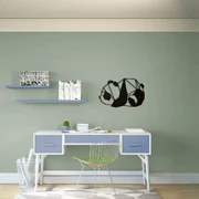 Homemania Wanddecoratie panda 52x31 cm staal zwart