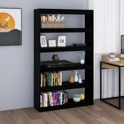 vidaXL Boekenkast/kamerscherm 100x30x167,5 cm massief grenenhout zwart