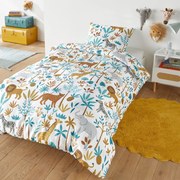 Bedset in recycled microvezel, rechthoekige kussensloop