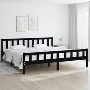 vidaXL Bedframe massief hout zwart 180x200 cm 6FT Super King