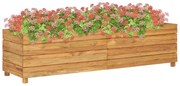 vidaXL Plantenbak verhoogd 150x40x38 cm gerecycled teakhout en staal