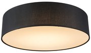 Stoffen Plafondlamp zwart 40 cm incl. LED - Drum LED Modern rond Binnenverlichting Lamp