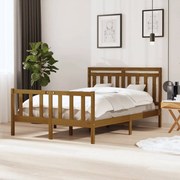 vidaXL Bedframe massief hout honingbruin 140x190 cm