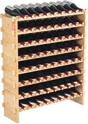VEVOR Stapelbaar Wijnrek 72 Flessen, Stevig Flessenrek, 8-laags Bamboe Houten Opbergrek, Vrijstaand Wijnrek, Wiebelvrije Planken Wijnrek voor Keuken, Bar, Kelder (Natuurlijke Kleur)
