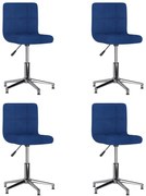 vidaXL Eetkamerstoelen draaibaar 4 st stof blauw