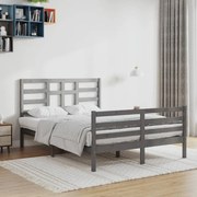 vidaXL Bedframe massief hout grijs 140x200 cm