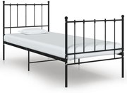 vidaXL Bedframe metaal zwart 100x200 cm